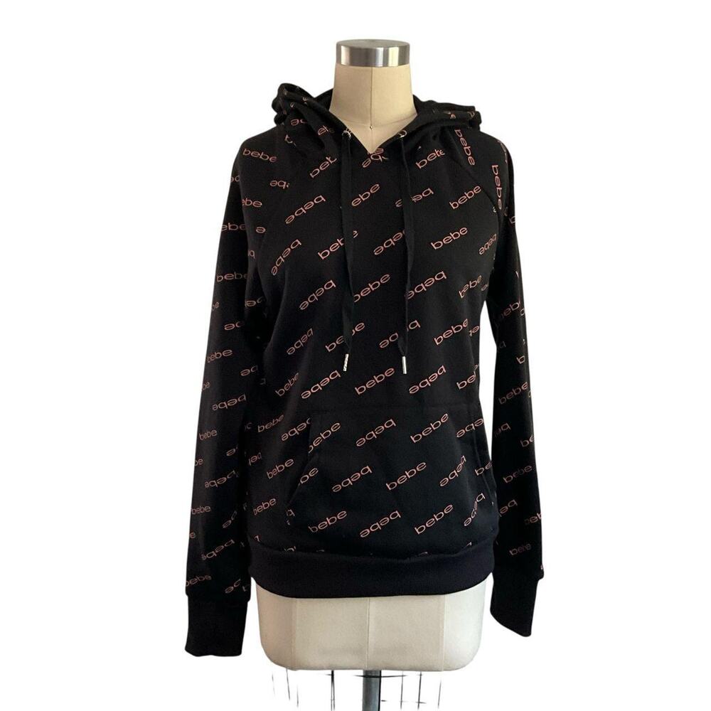Bebe Sport Black and Pink Logo Print Jacket: Y2K, 2000s